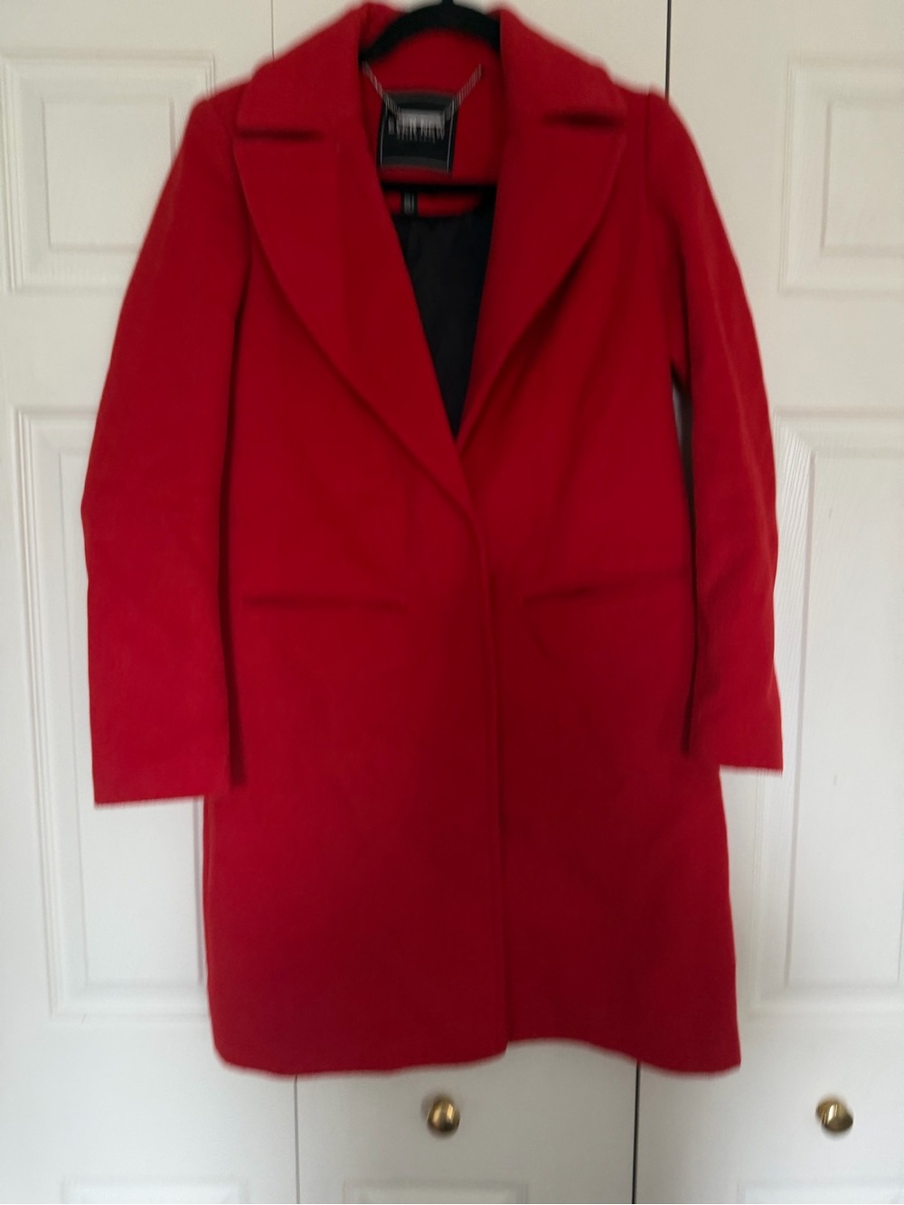 Ever New Red Single-Breasted Wool Coat